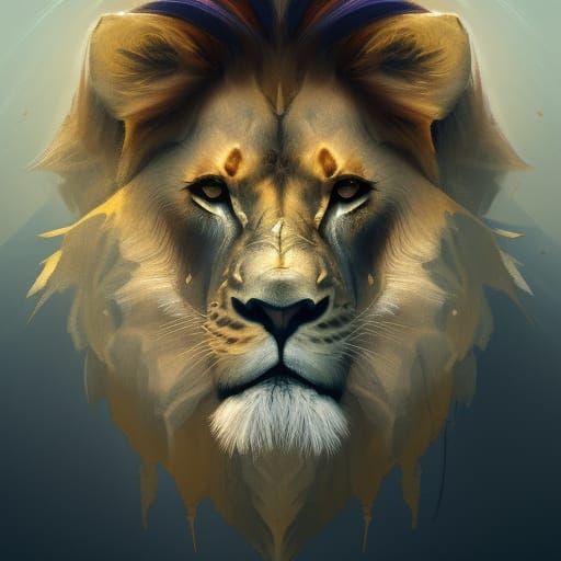 Lion of Judah Portrait in Hyperdetailed Style