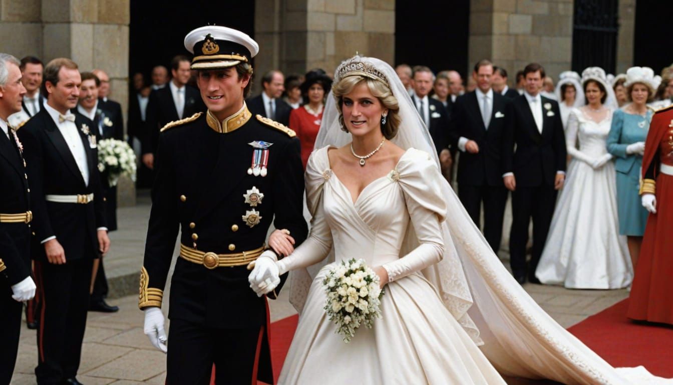 Princess Diana in Royal Latex Wedding Attire