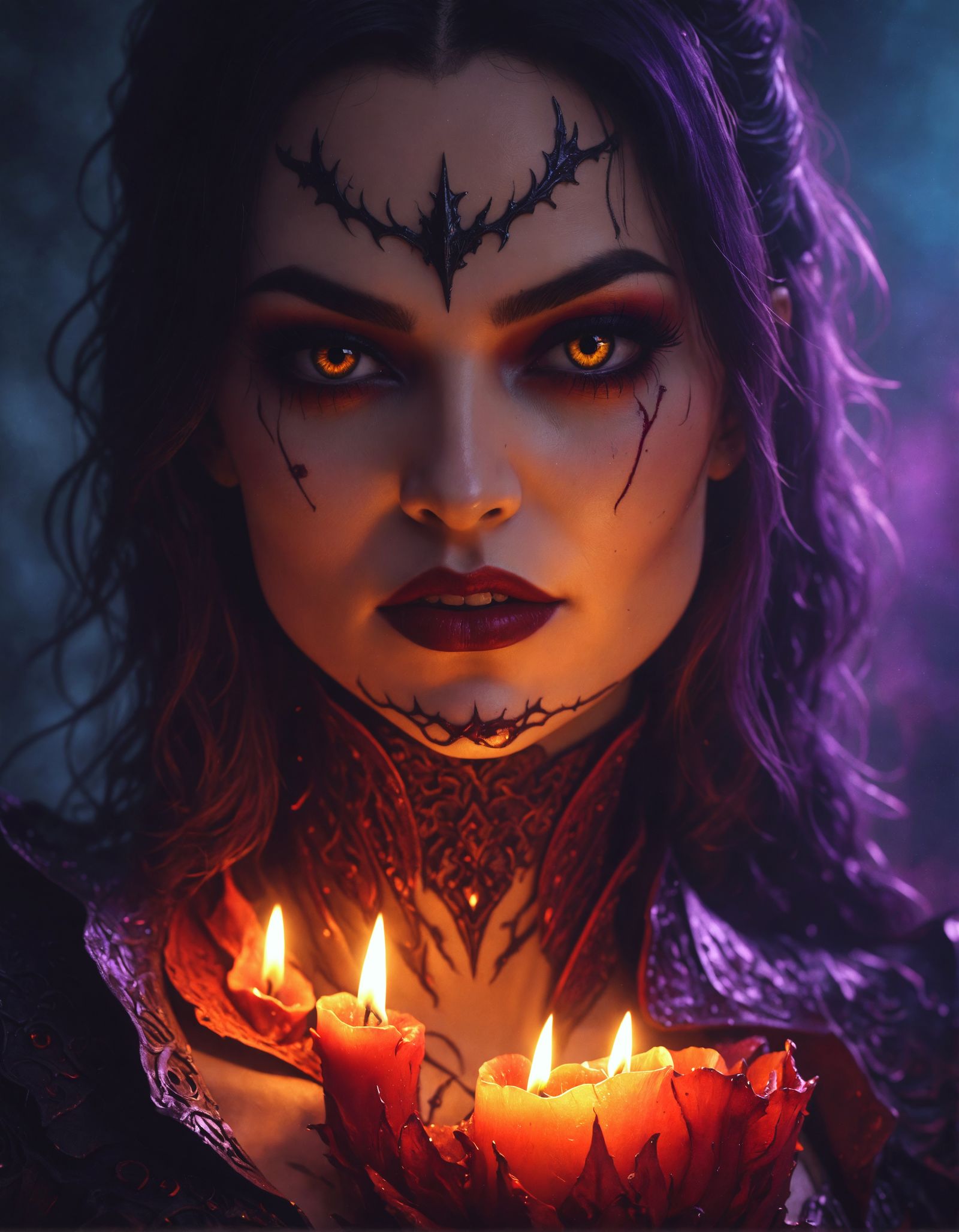 Detailed Matte Painting of a Vampiress in 8K