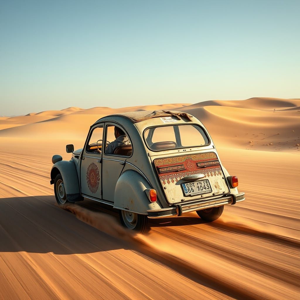 Citroën 2CV Races Across Sahara in Documentary Style