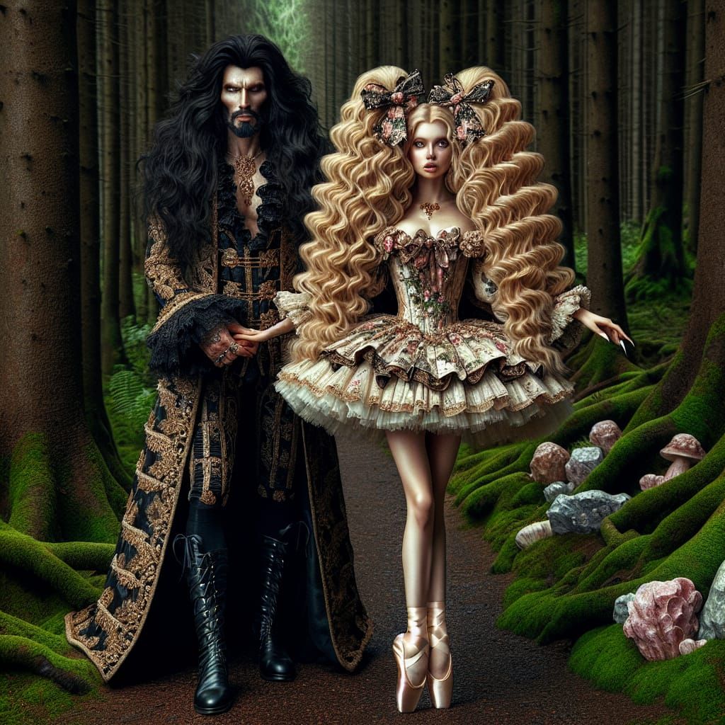 Mystic Vampire Escort in Middle-Eastern Attire, Elegant Ball...