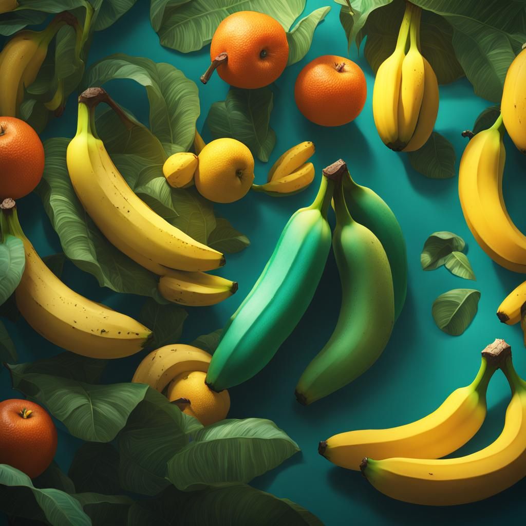 Hyperdetailed Banana Concept Art in Art Nouveau Style