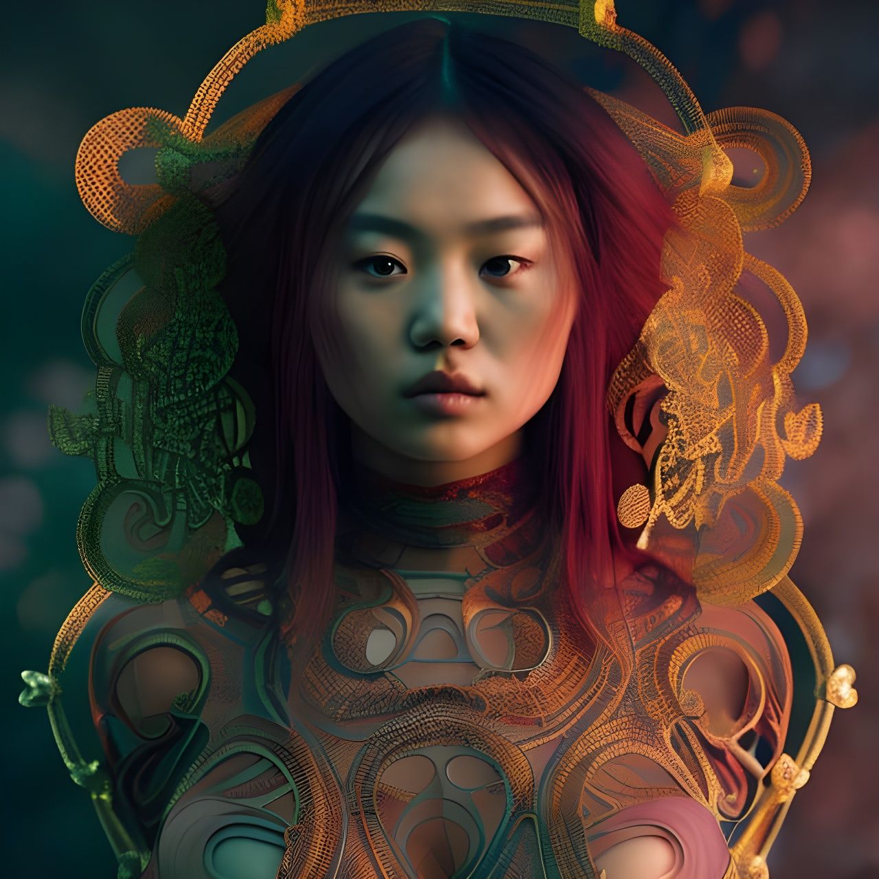 Striking Lace Dancer in Hyperrealistic Fantasy Art