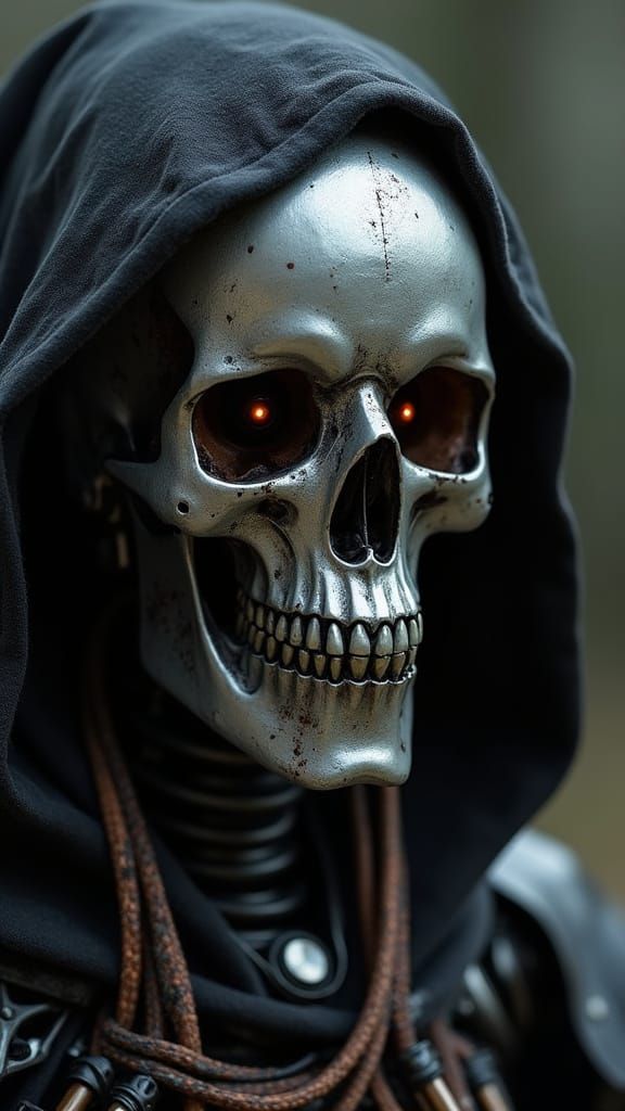 Hyper Realistic Biomechanical Figure in Darkness