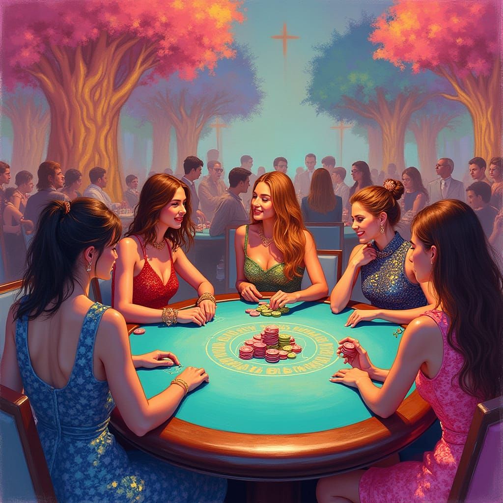 Vibrant Skittles Casino Blackjack Table in Whimsical Candyla...