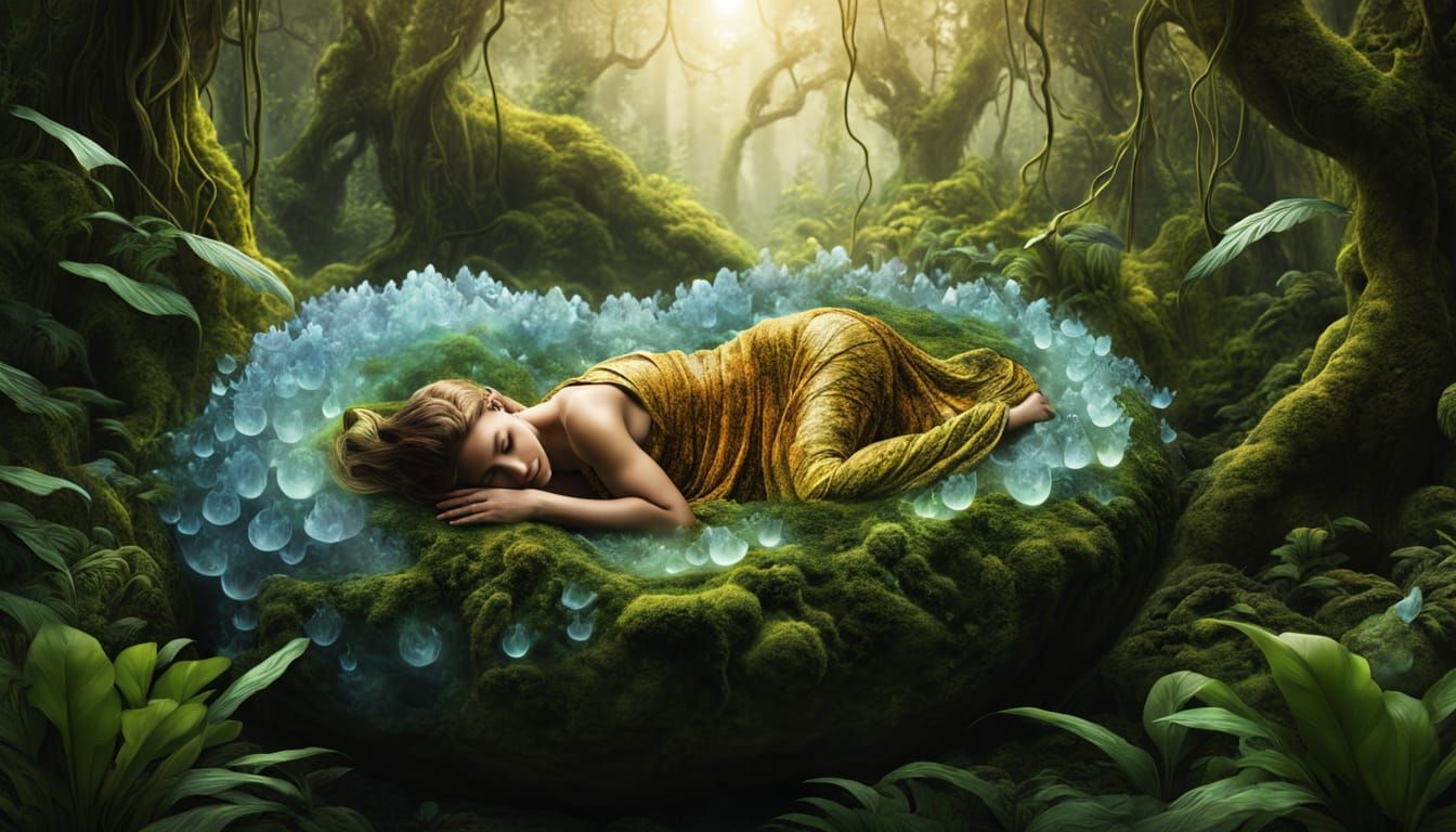 Dreamlike Geode Nap in Surreal Digital Art