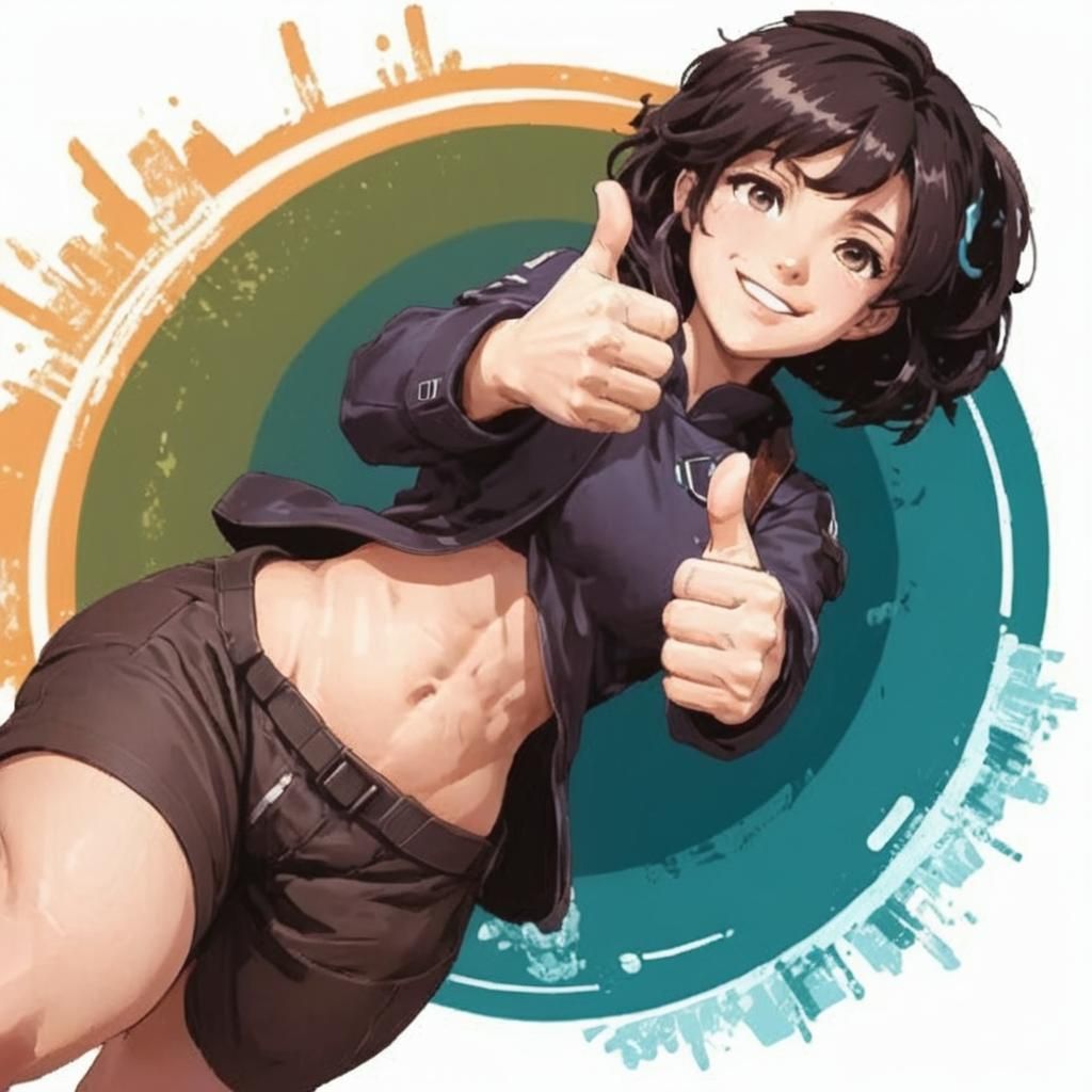 Anime Thumbs Up in Studio Trigger Style