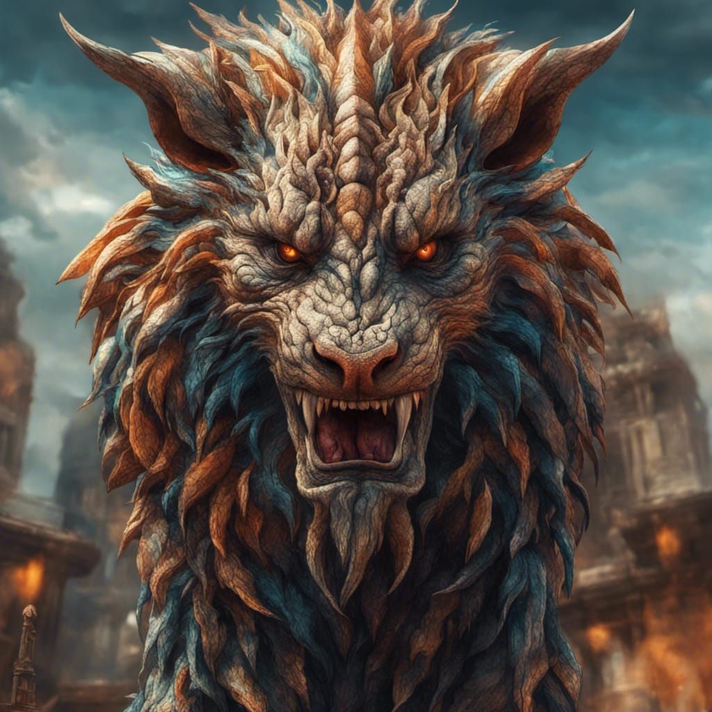 Detailed Chimera Concept Art in Unreal Engine