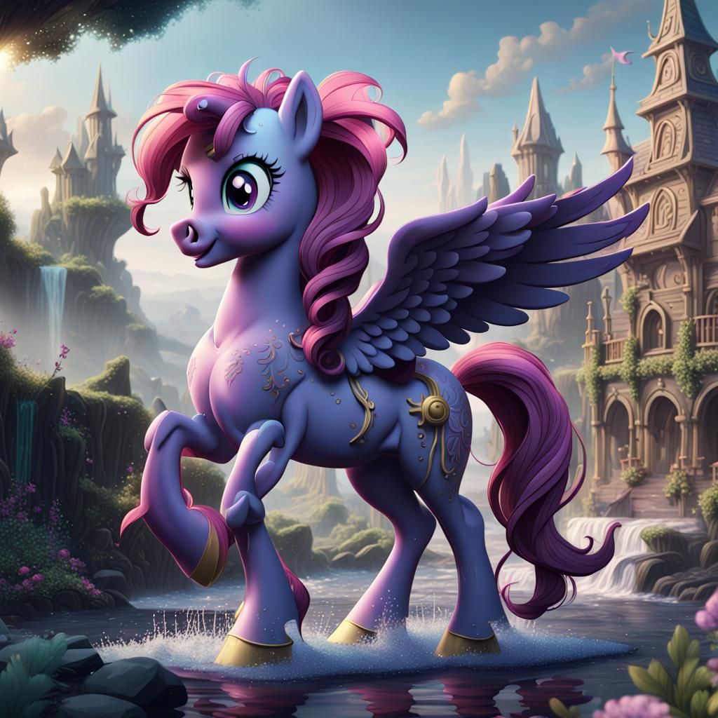 Detailed Matte Painting of My Little Pony