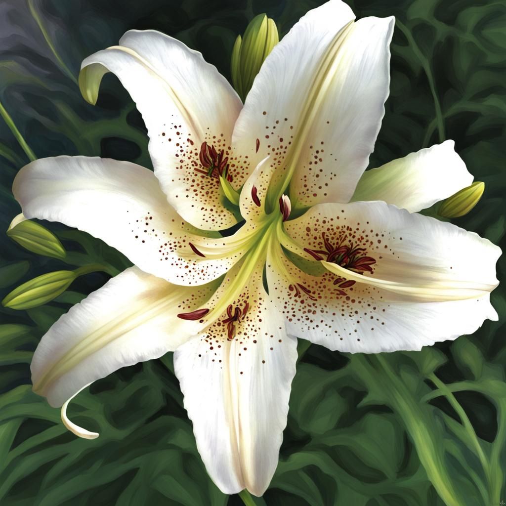 Detailed AI-Generated Lily Flower Portrait