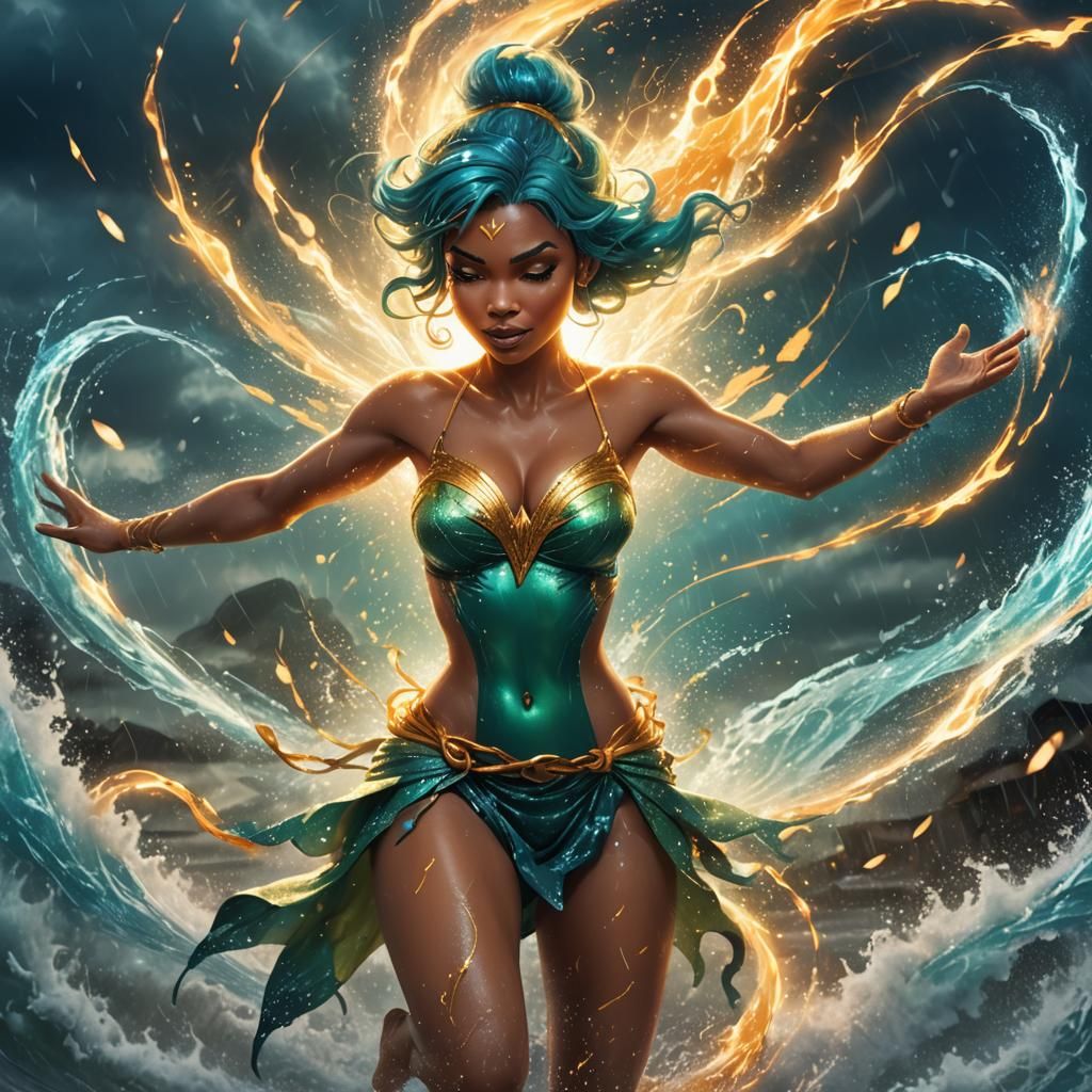 Fairy Harnessing Hurricane Power in Fantasy Art