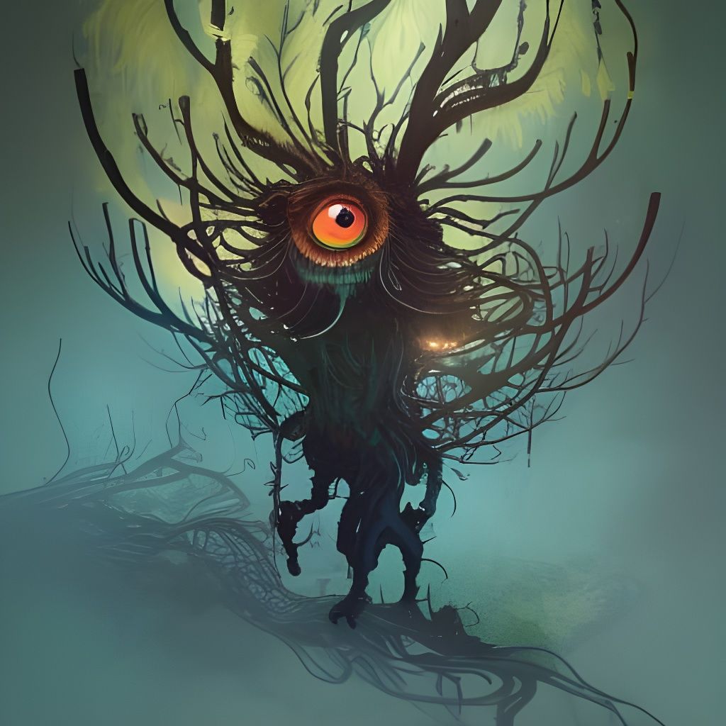 Branchpunk Troll Portrait in Steampunk Style