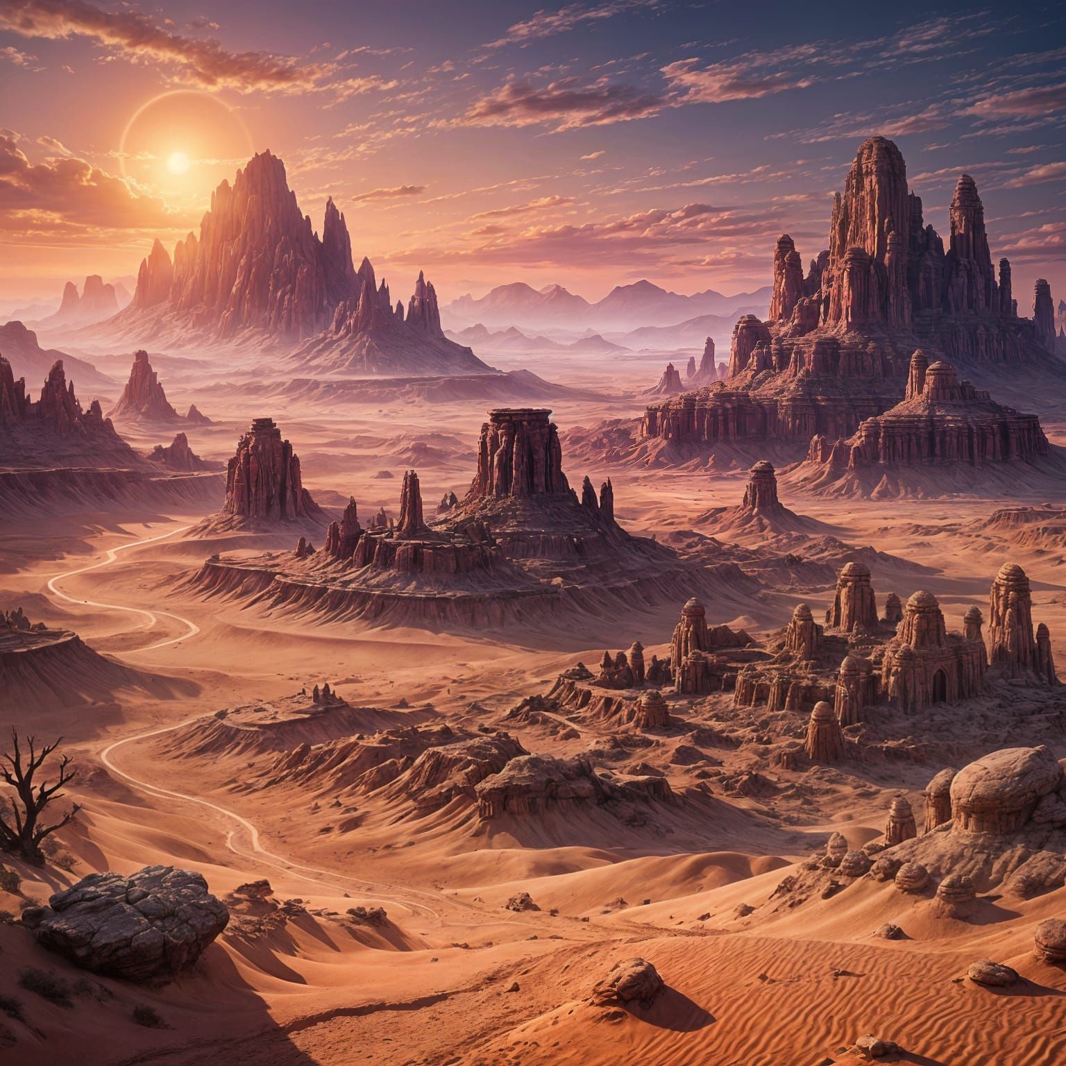 Desert Sunset: Detailed Matte Painting in Unreal Engine