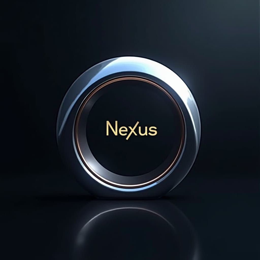 Sleek Metallic Smart Ring Logo in Futuristic Style