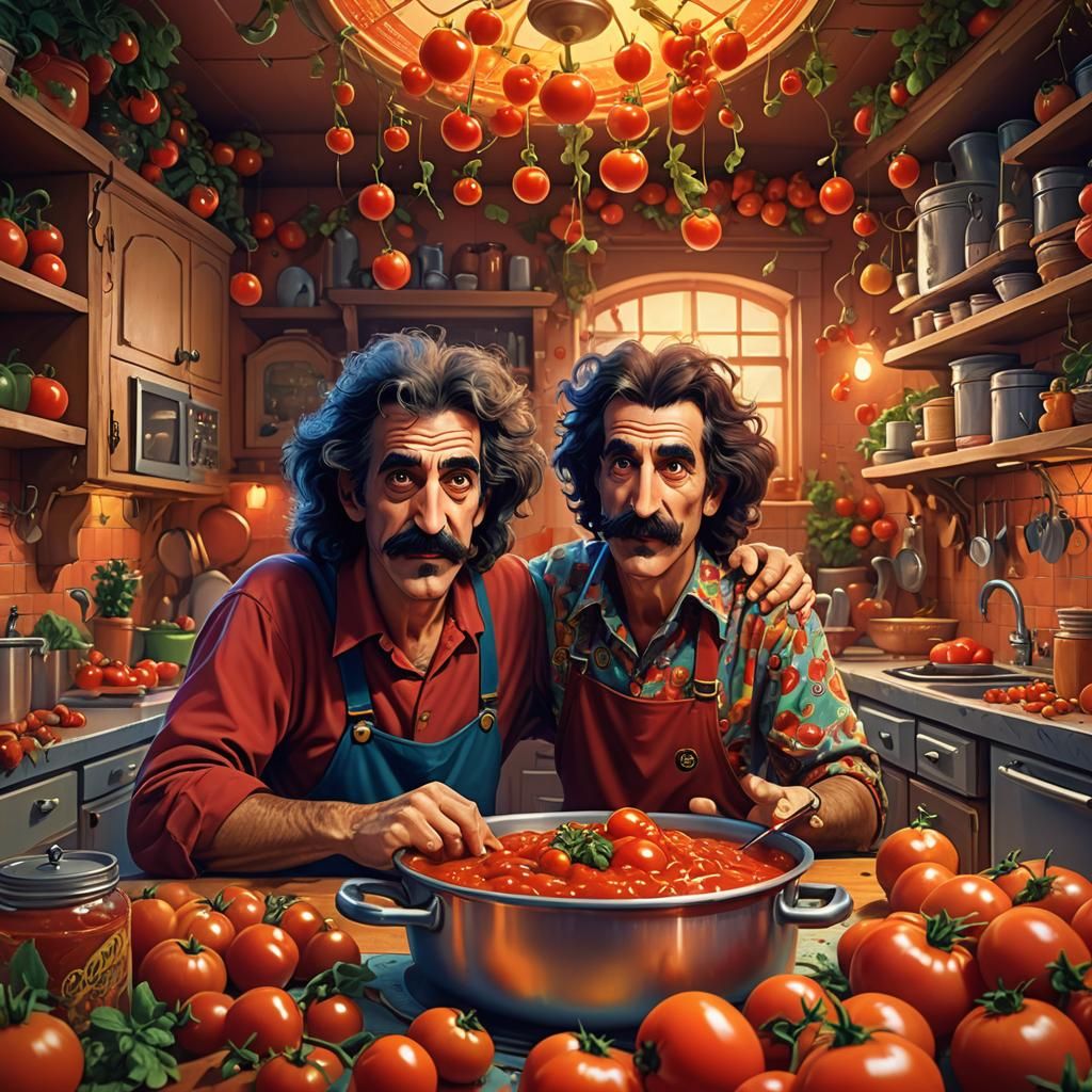 Frank Zappa Tomato Sauce: Disney-Inspired Digital Art