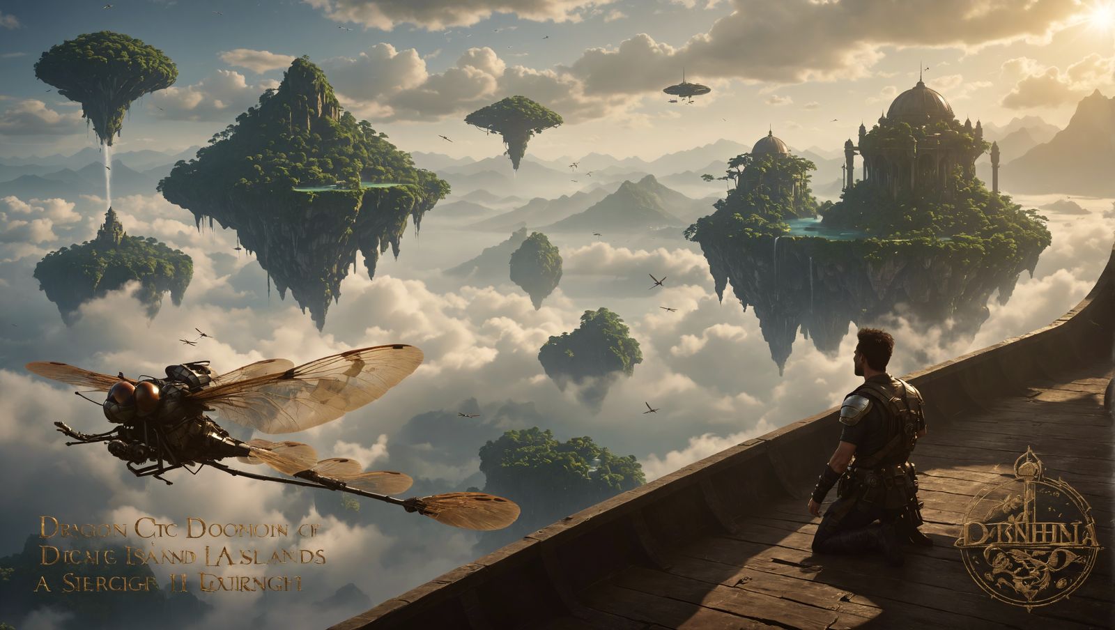 Hyperrealistic Floating Islands with Gothic Sci-Fi Towers