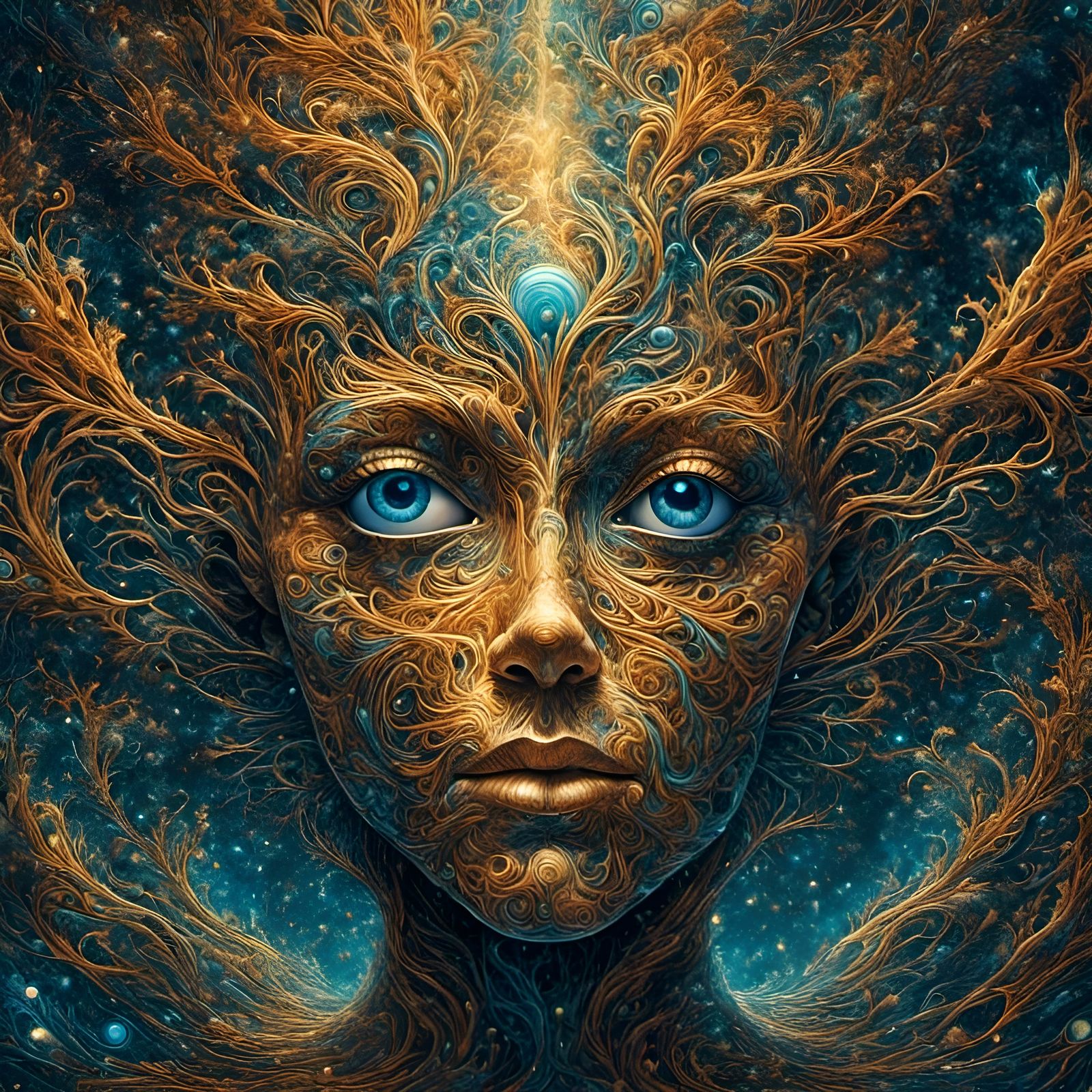 Hyperdetailed Abstract Face Art in 8K Resolution