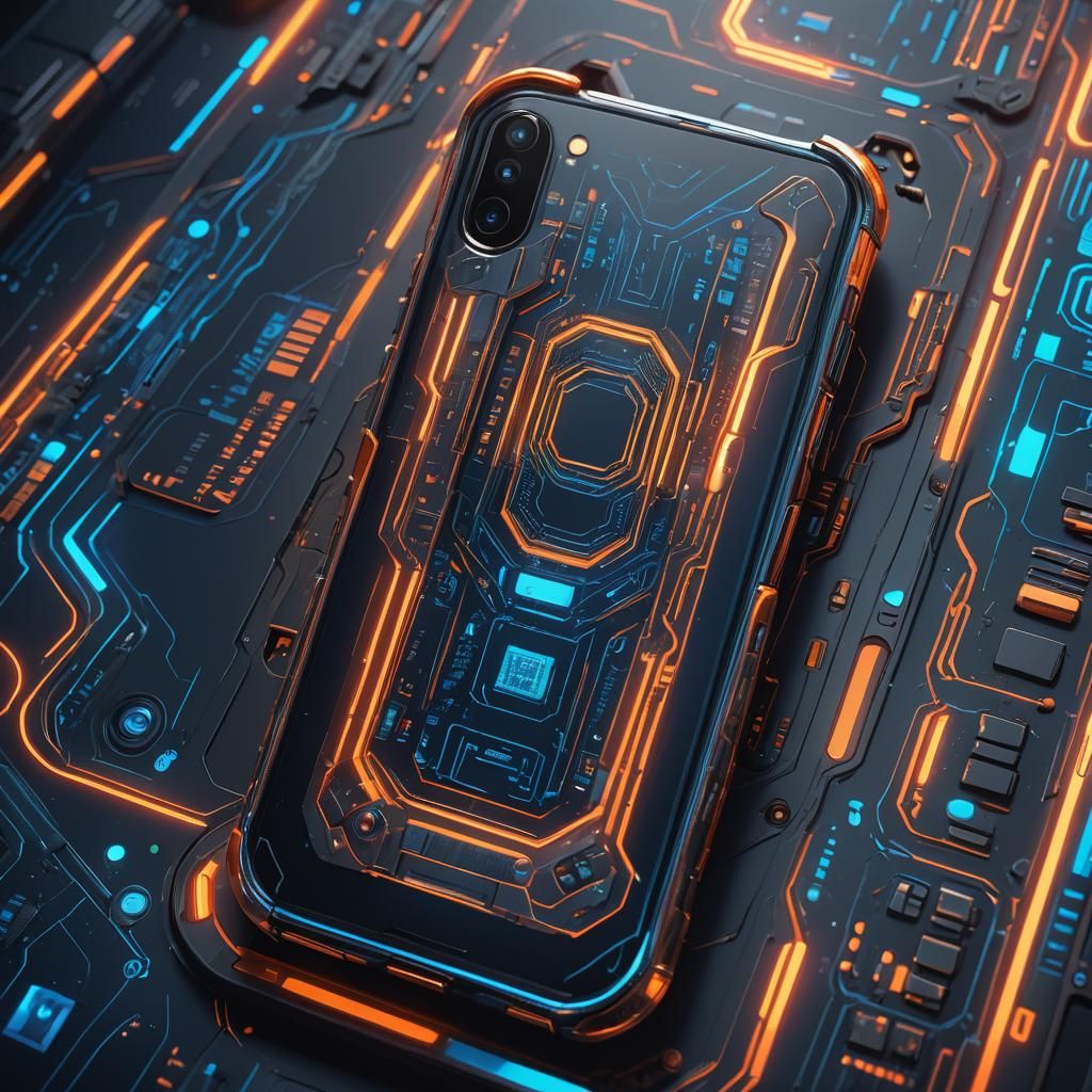 Sleek Futuristic Mobile Phone Concept Art