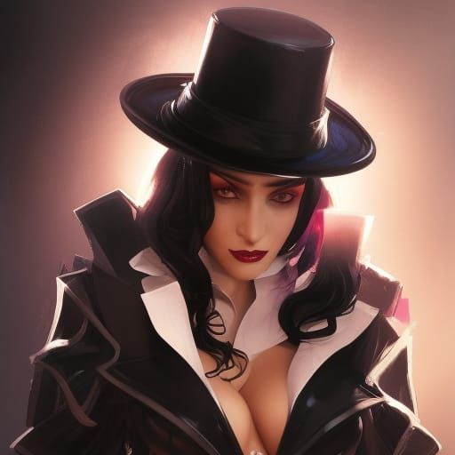 Black Zatanna Zatra Portrait as Splash Art