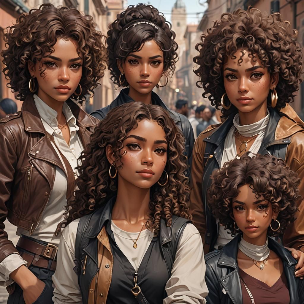 Beautiful Latin female in a undefined photo illustration, tr...