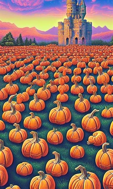 Pumpkin Fairy Castle on a Pumpkin Mountain