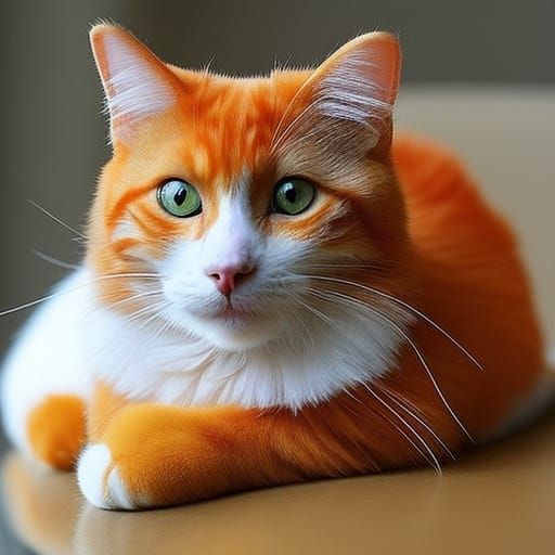 Cute Orange Cat Hybrid: AI-Generated Image