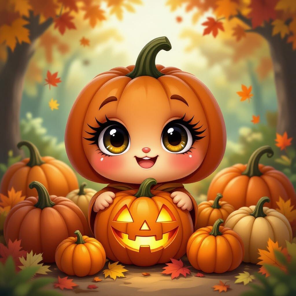 Cute Pumpkin Character in J. Scott Campbell Style