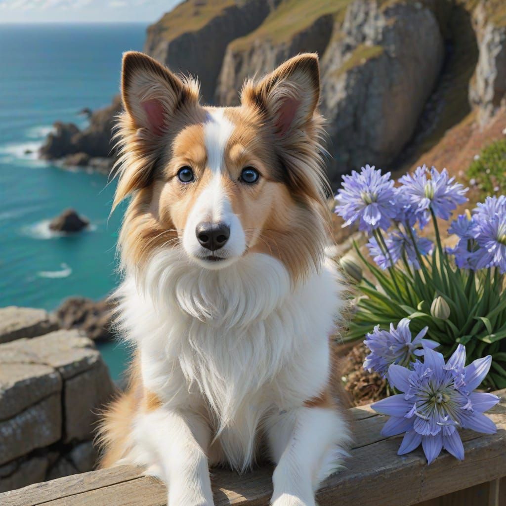 Expressive Sheltie at Cornwall Harbour Cove