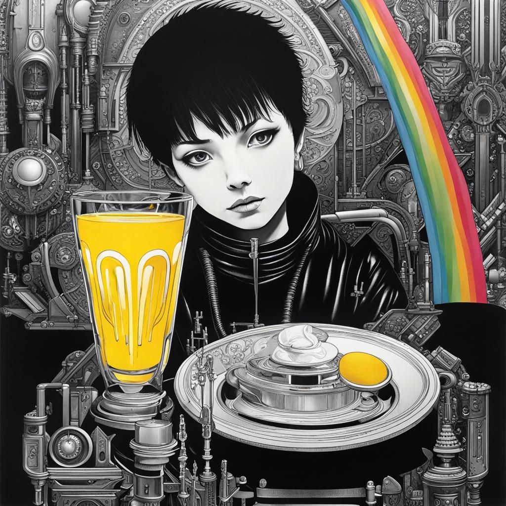 Goth Band in Crayon, Surreal Rayograph Style