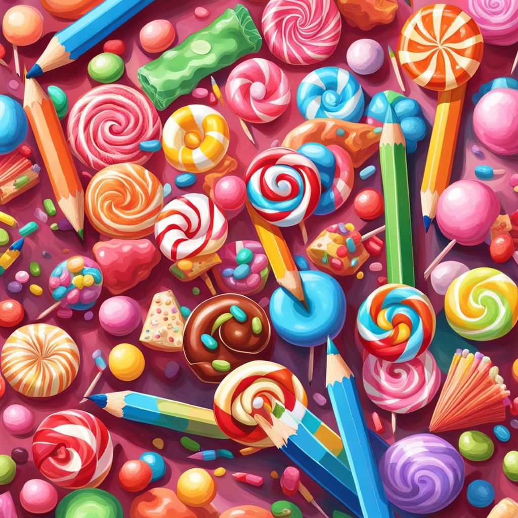 Candy Art Pencil in Postmodern Style