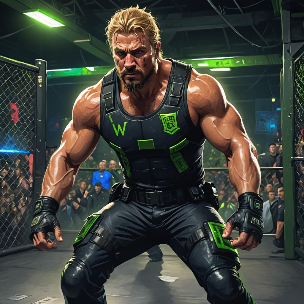 Male Wrestler in SWAT Gear, Fantasy Concept Art