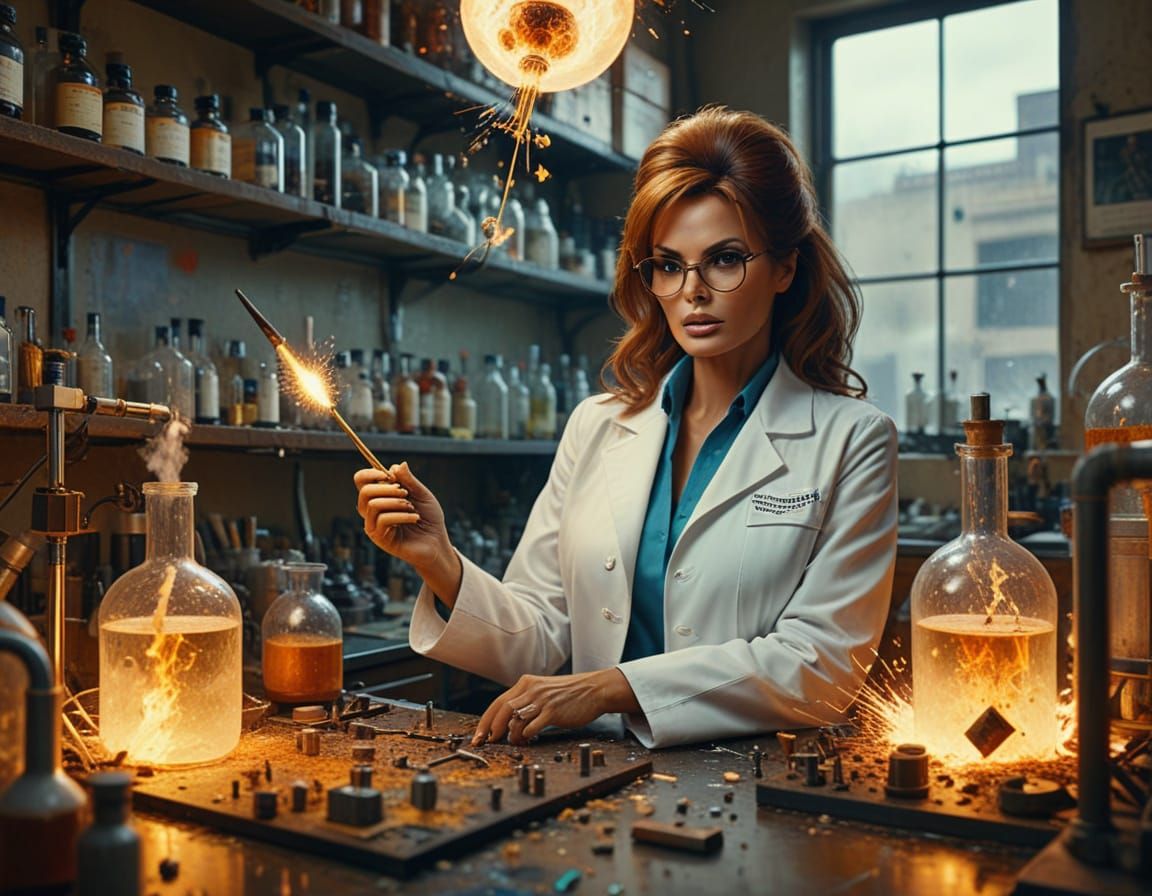 Mad Scientist Raquel Welch Concocts a Dazzling Explosive