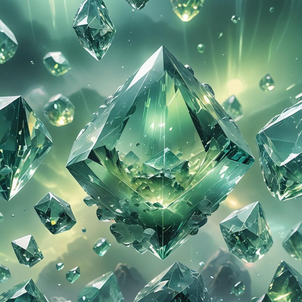 Glowing Prism Stone in Ethereal Digital Art