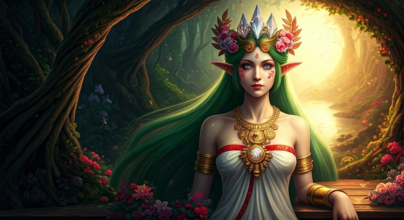 Hyperrealistic Portrait of Lady Palutena, Fairy Empress