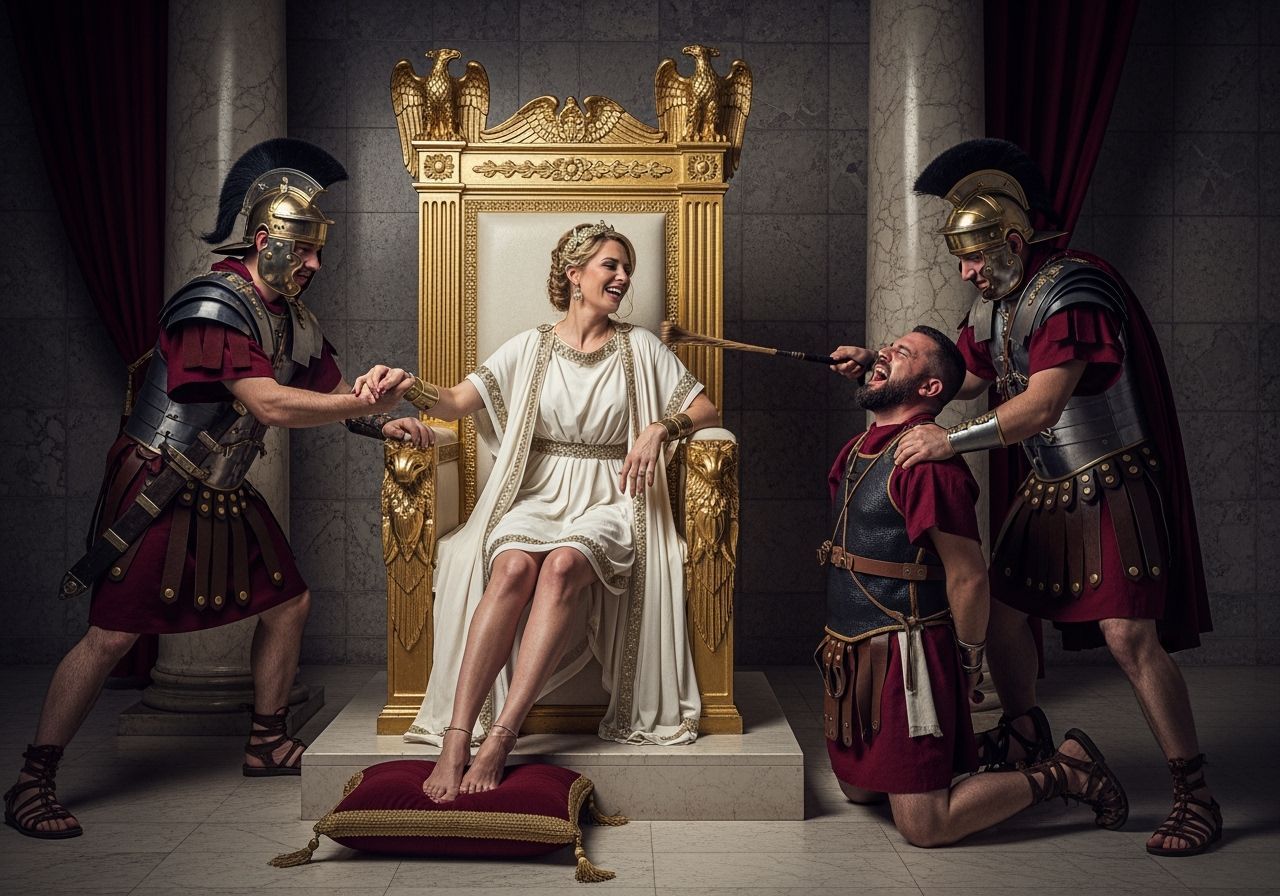 Empress Messalina Whipping Prisoner in Throne Room