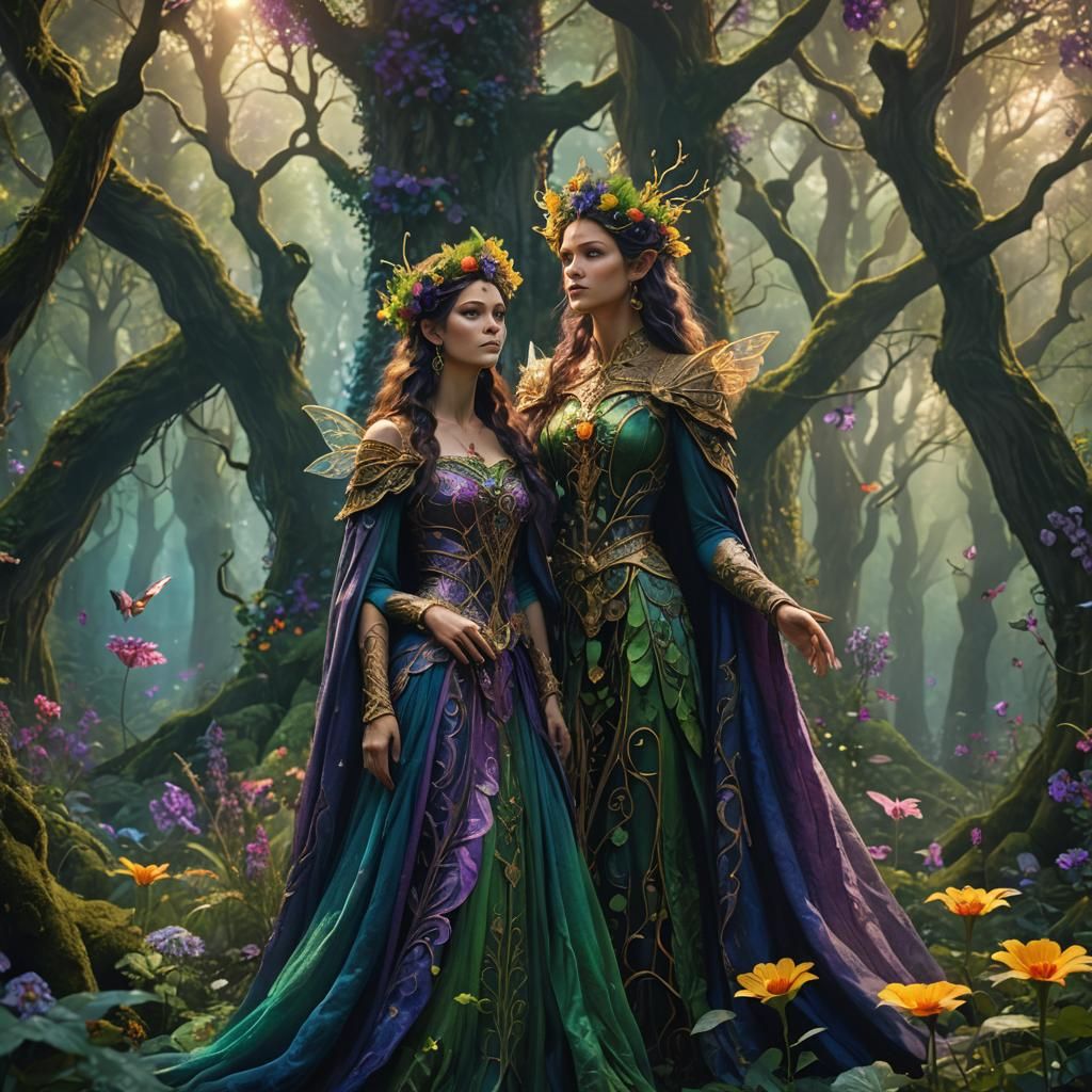 Mystical Faerie Queen in Ethereal Forest