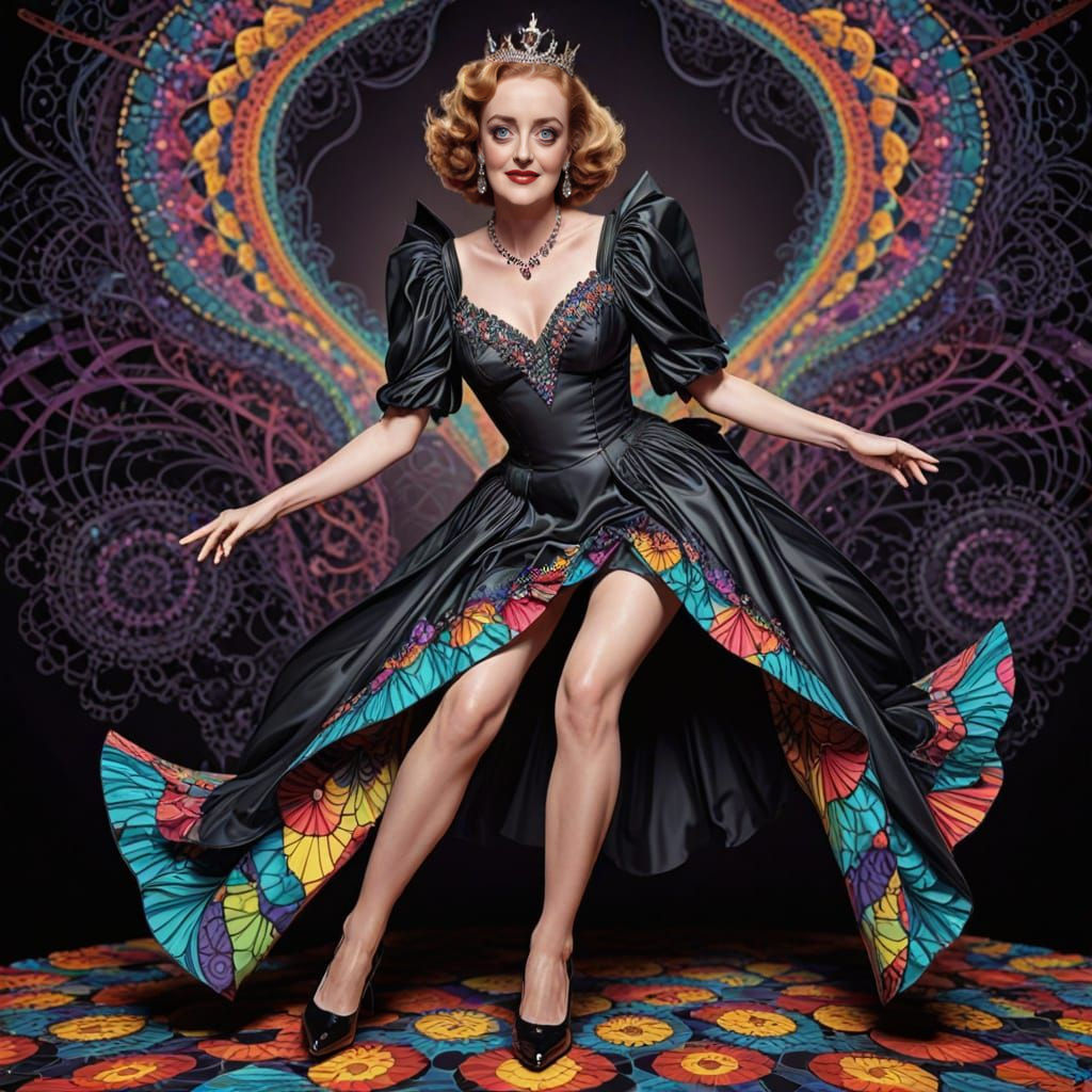 Evil Witch Queen in Abstract Vector Art Style