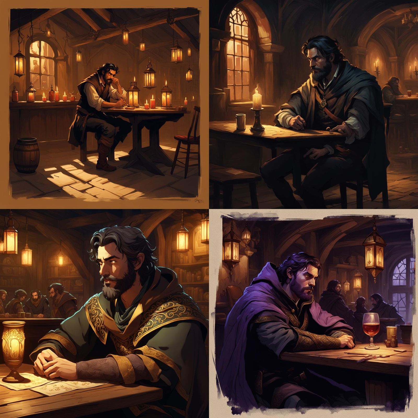 Brooding Bard in Tavern: 3D Anime Art