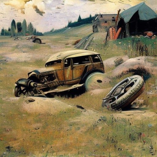 Crushed Summer: ZIL in Expressionist Landscape