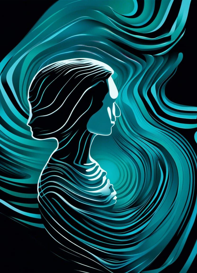 Futuristic Silhouette Film Cover in Aquamarine