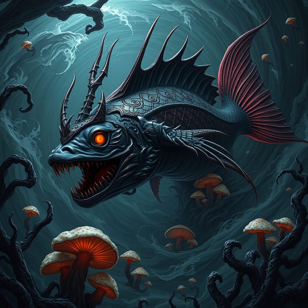 Surreal Demoness Rises from Dark, Twisted Aquatic Realm in G...