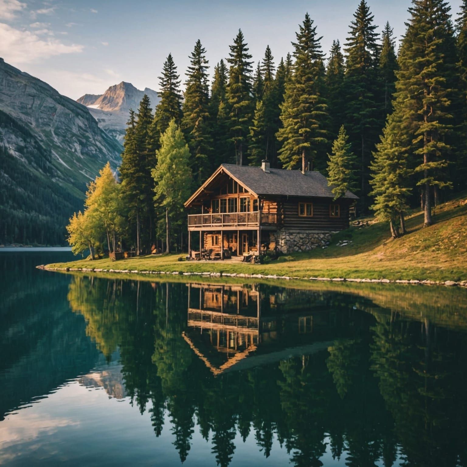 Picturesque Cabin Retreat on a Calm Lake