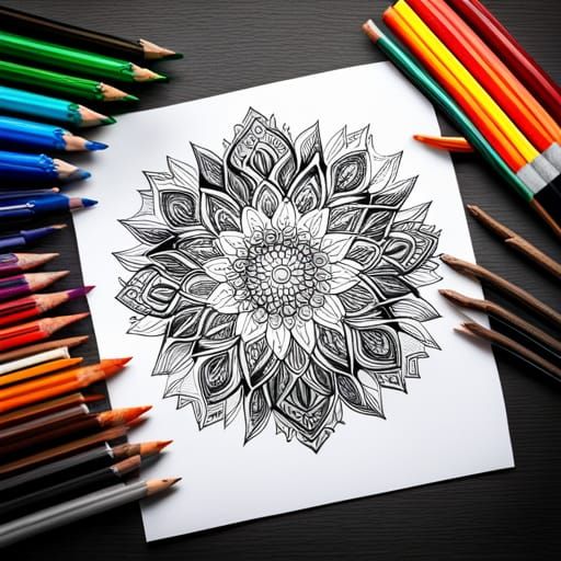 Intricate Mandala Design Coloring Page for Adults