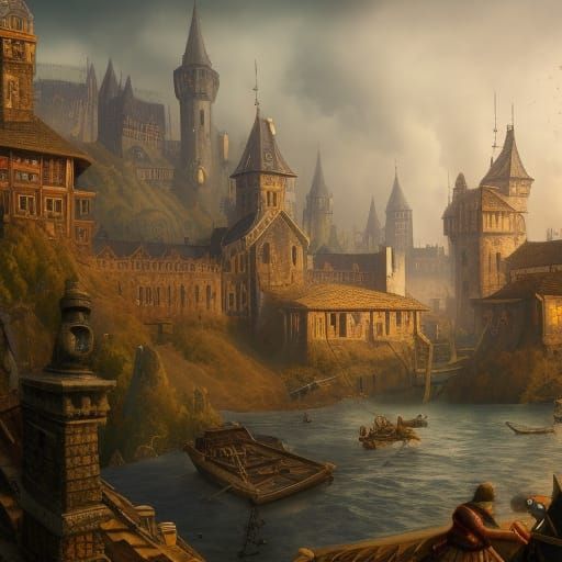 Medieval Torture Scene: Detailed Matte Painting