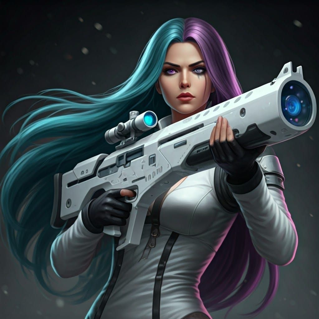 Fierce Female Assassin in Cyberpunk Spy Gear