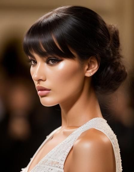 French Fashion Show: Close-Up of Stunning Model