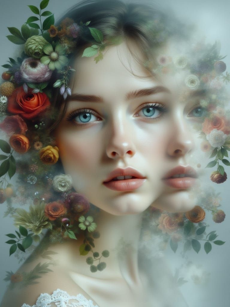 Fractured Figure in Dreamy Blur Style