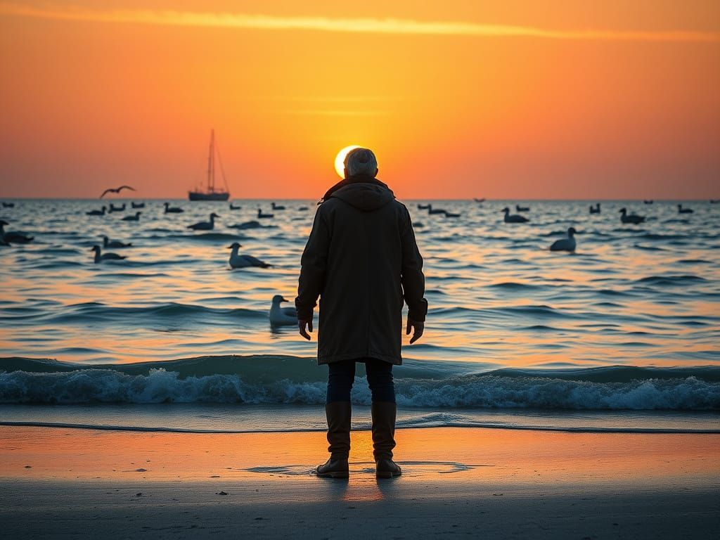 The man, the birds and the sea ...