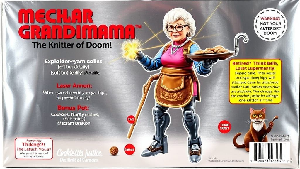 Mecha Grandma: Cyberpunk Knitting Heroine