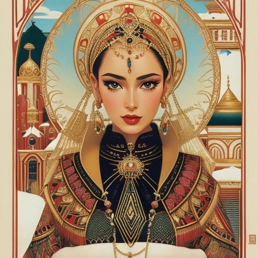 Erté Style Detailed 3D Rendered Masterpiece